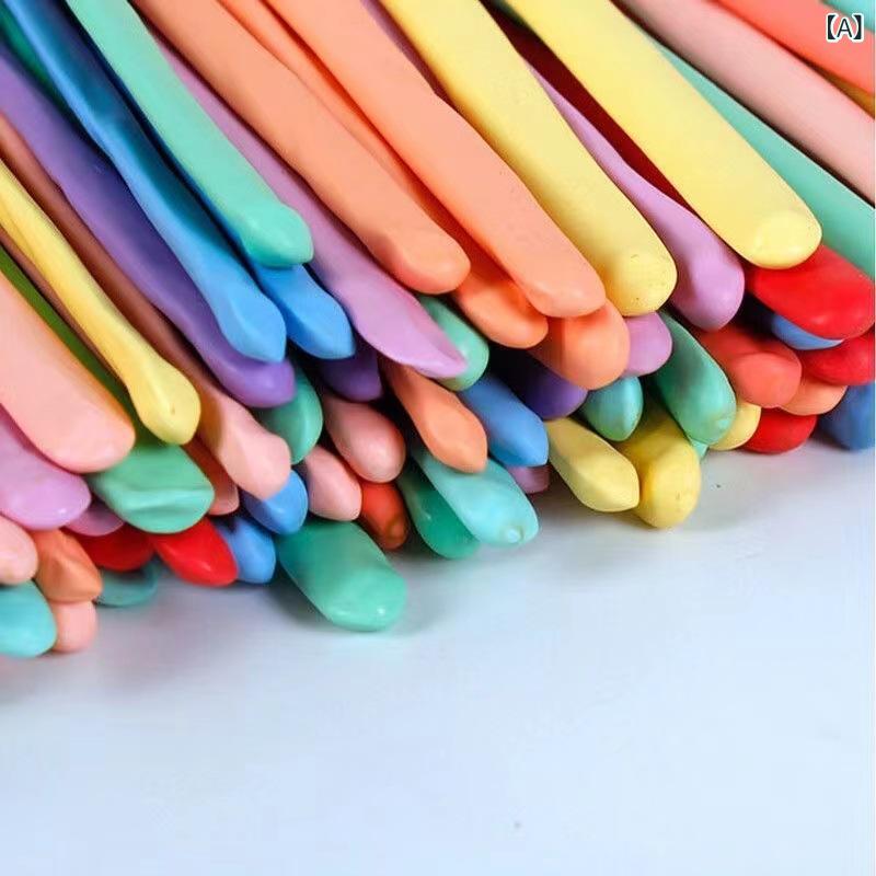 バルーン 子供 キッズ マカロンカラー マジックバルーン 細長い風船 手作り 編み込み 造形 アート バルーンアート 花束 誕生日 パーティー デコレーション おもちゃ