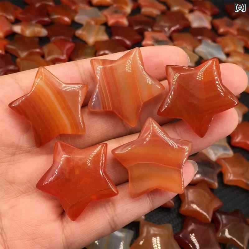天然石 水晶 瑪瑙 アゲート 星 月 レッドアゲート ブルーアゲート 癒し石 ...