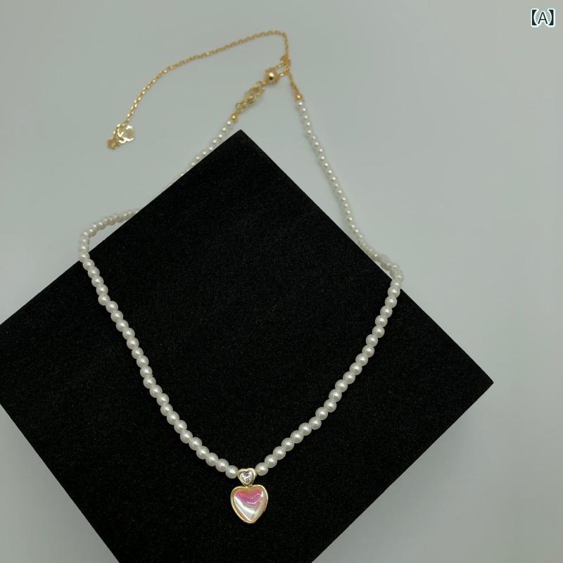 ネックレス レディース ハート モチーフ シンプル 個性的デザイン 華奢 鎖骨丈 ショート丈 清楚 フェミ..