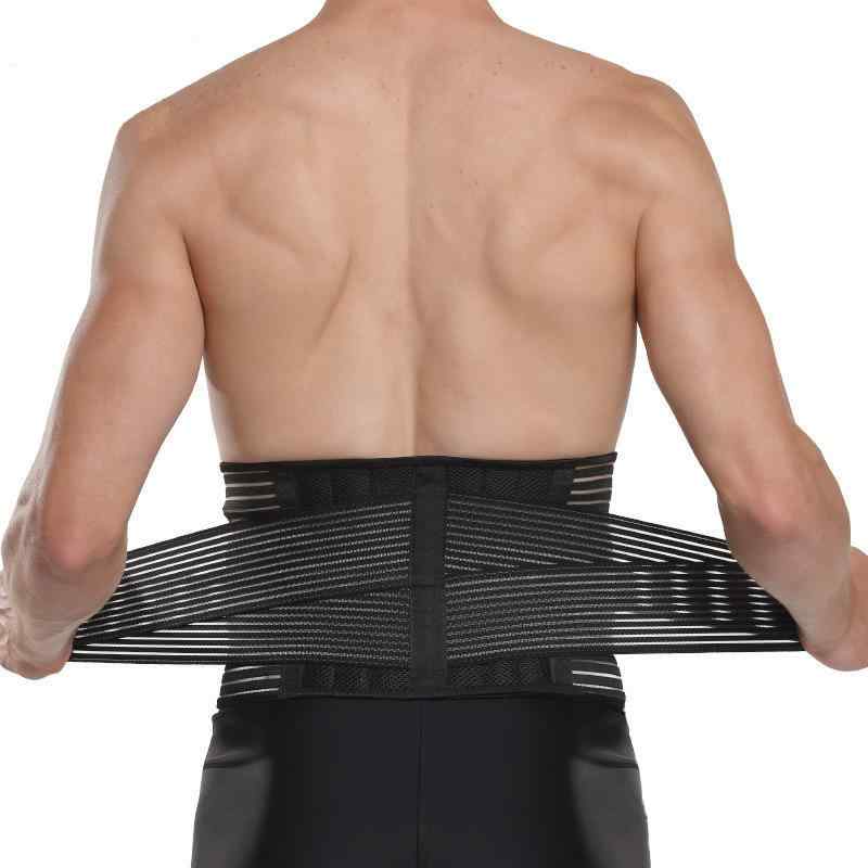 Other - 護腰サポーター 男女兼用 スポーツ フィットネス デスクワーク サポートベルト 固定 調節可能 スプリング 加圧 ポリエステル ブラック