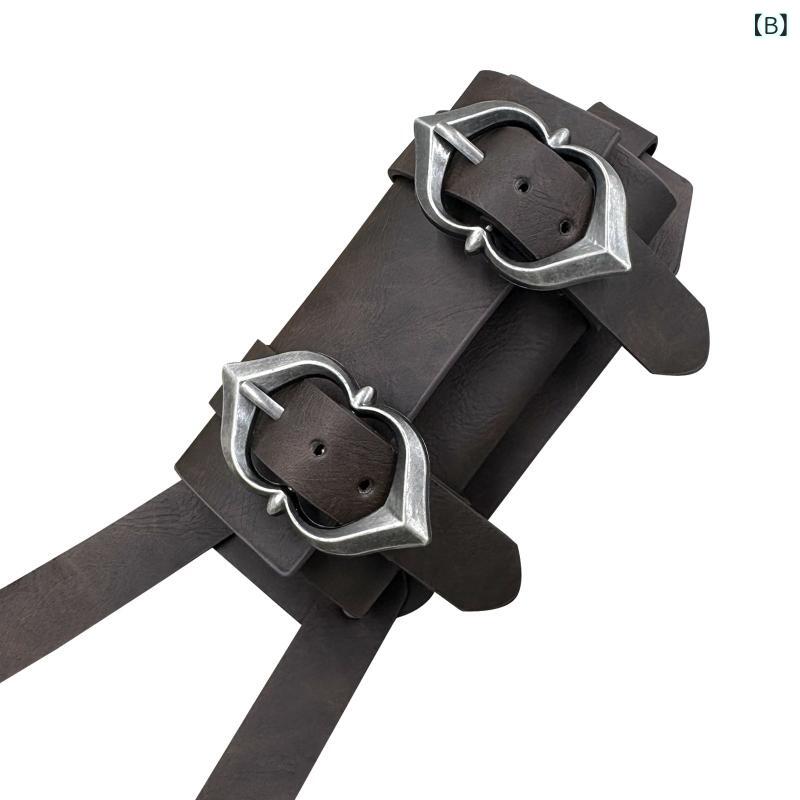 コスプレアイテム 男性用 中世風 北欧ヴァイキング風 レトロ 背負い式 シングルソードホルダー 剣鞘 ブラック ブラウン