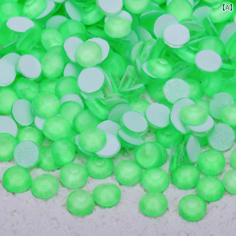 ネイルパーツ フラットバック ガラスラインストーン 蛍光 ネオンカラー 蓄光 DIY デコレーション ハンドメイド ネイルアート 円形 多色展開 複数サイズ