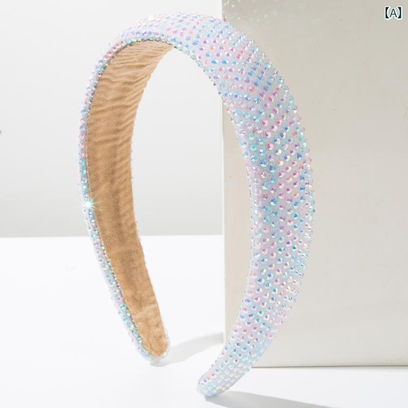 カチューシャ レディース 幅広 ラインストーン キラキラ 総ジルコニア パール ヘアバンド ヘッドバンド..