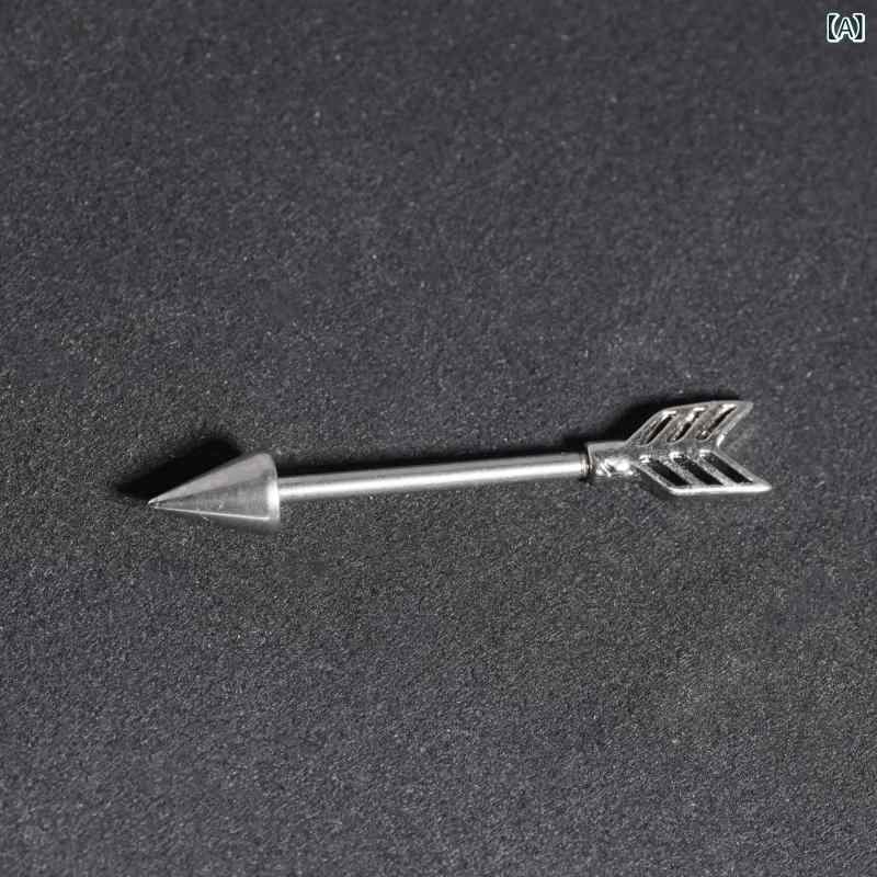 ボディピアス メンズ レディース サージカルステンレス 矢 アローヘッド ニップルバーベル 軟骨バーベ..