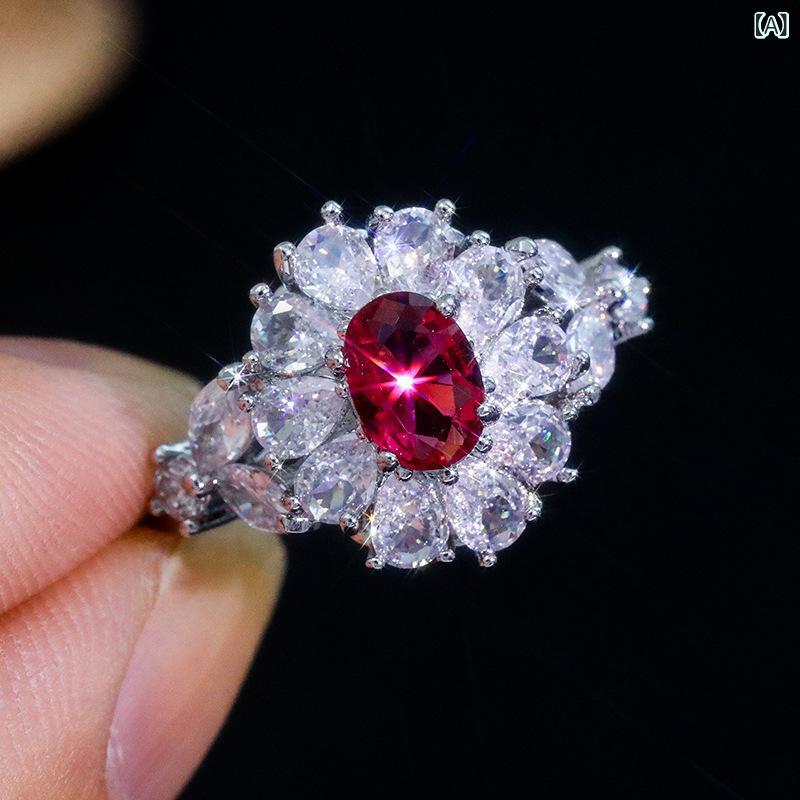 指輪 レディース 銅製 カラーストーン ジルコニア ファッション 高級感 不規則 幾何学 オープンリング ..