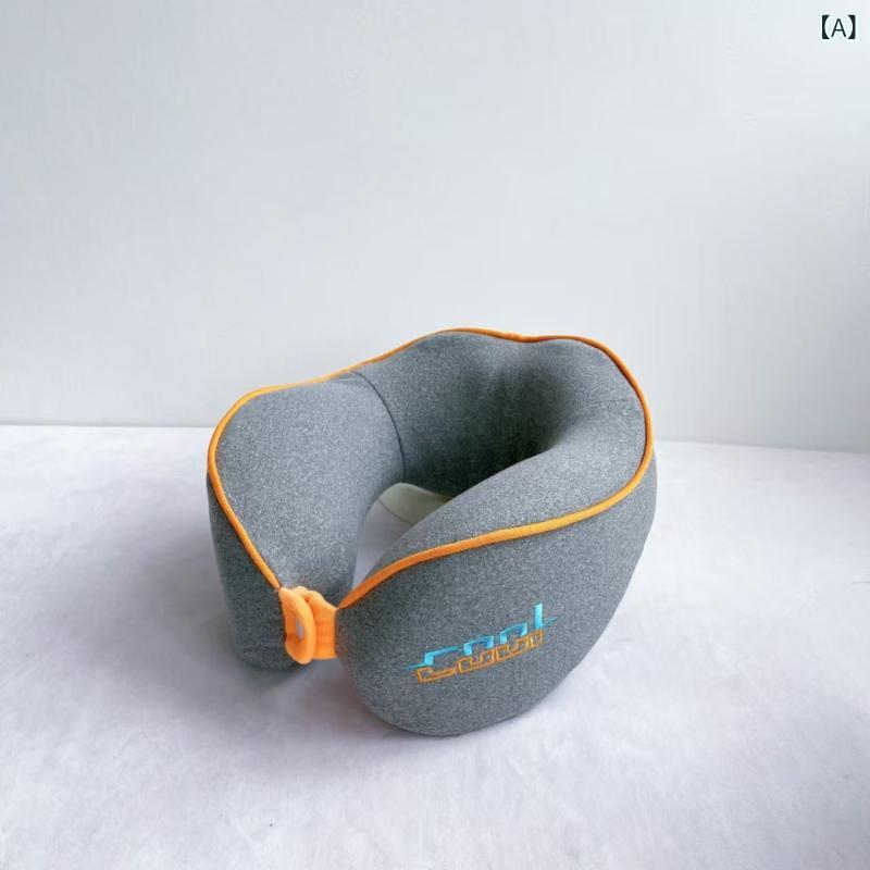 U字型ネックピロー 大人用 メモリーフォーム 頚椎サポート 首保護 軽量 旅行 飛行機 アウトドア ドライブ オフィス 仮眠 快適 ソフトタッチ 携帯用 シンプルデザイン グレー