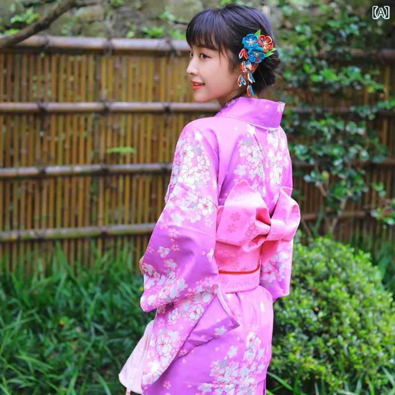 和服 着物 レディース 小紋 浴衣 ポリエステル シワになりにくい アイロン不要 通年 ピンク 花柄 小花柄 フォーマル カジュアル 普段使い