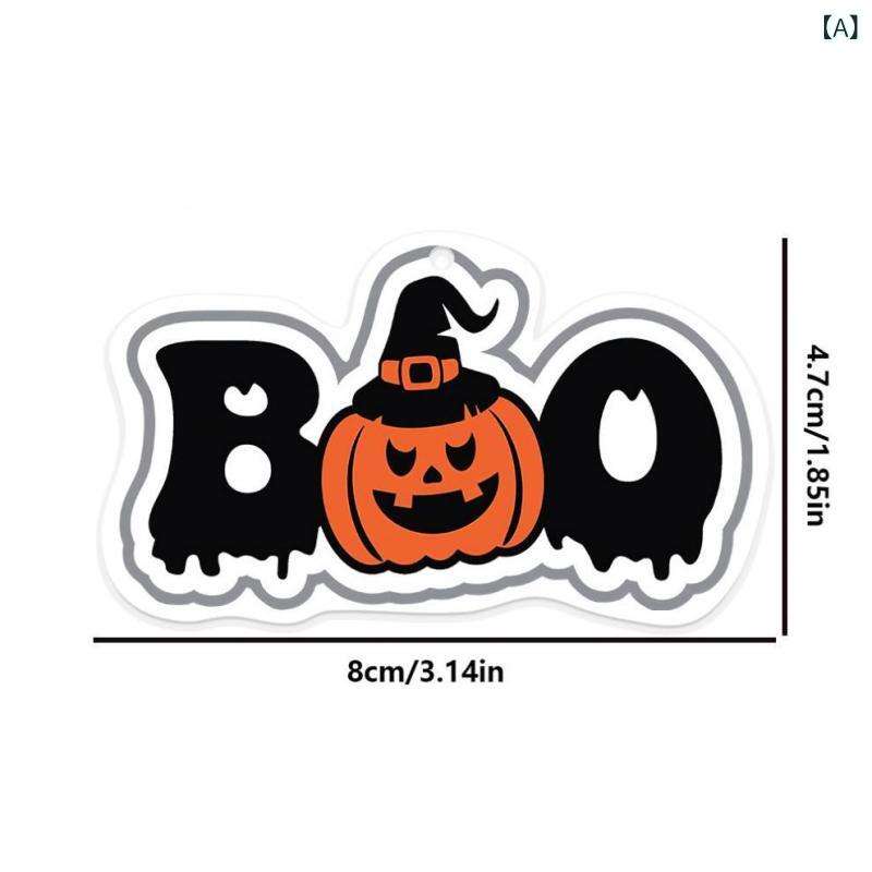 キーホルダー カボチャ ハロウィン アクリル バッグチャーム 車内装飾 レトロ スカル プリント グッズ 小物(x2)