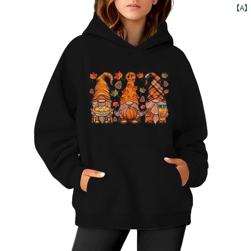 スウェット レディース 女性用 ハロウィン パンプキン プルオーバー フーディー パーカー 3D 立体デジタルプリント 長袖 ゆったり オーバーサイズ カジュアル 普段着 春秋