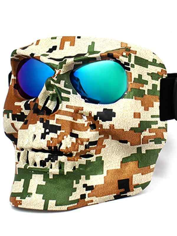 ゴーグル 男女兼用 バイク用 フェイスマスク一体型 防風 防塵 砂ぼこり対策 アウトドア スポーツ サイクリング オフロード ヘルメット対応(x2)