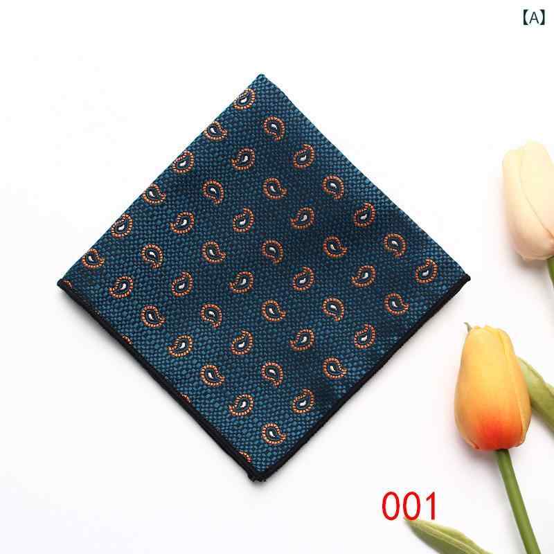 ポケットチーフ メンズ 胸元チーフ スーツ ビジネス フォーマル 結婚式 披露宴 二次会 パーティー 式典 レトロ クラシック ヴィンテージ おしゃれ ファッション小物 高級感 ポリエステル ジャガード織り スクエア マルチカラー
