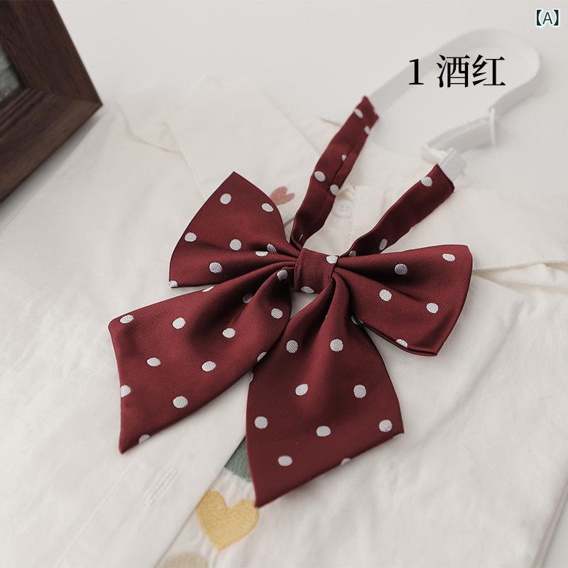 リボンタイ レディース ワインレッド ドット柄 レトロ シンプル 上品 羽根飾り JK制服 卒業式 入学式 ..