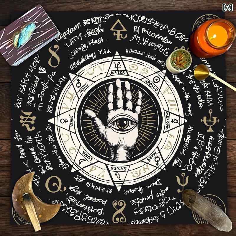 タロットクロス タロットカード 占い オラクルカード用 ピーチスキンベロア マンダラ 生命の樹 蝶 花柄..