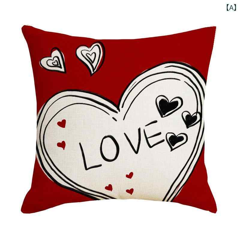 クッションカバー 抱き枕カバー 45x45cm ピンク ハート プリント カップル用 家庭用 リビング ソファ モダン シンプル おしゃれ かわいい ポリエステル おうち時間 癒し(x2)