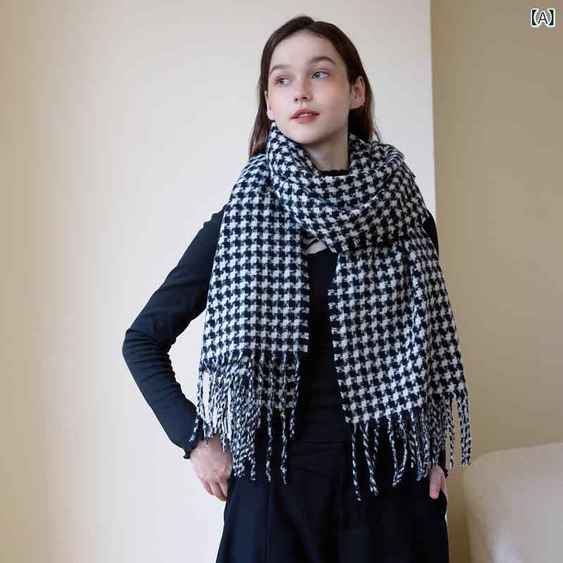 カシミヤタッチショール ブラック