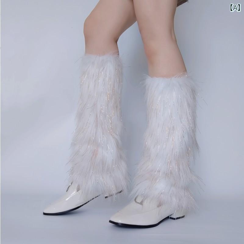 レッグウォーマー レディース もこもこ ふわふわ フェイクファー かわいい あったか 防寒 秋冬 JK ルー..