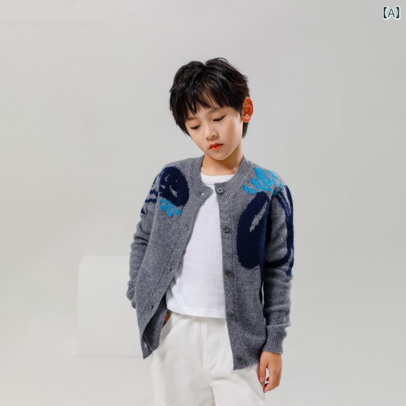 カーディガン キッズ ベビー 子供 赤ちゃん 男女兼用 カシミヤ 春秋 長袖 ラウンドネック 厚手 暖かい 防寒 保温 ニット 柔らかい 肌触り ボタン開閉 カジュアル