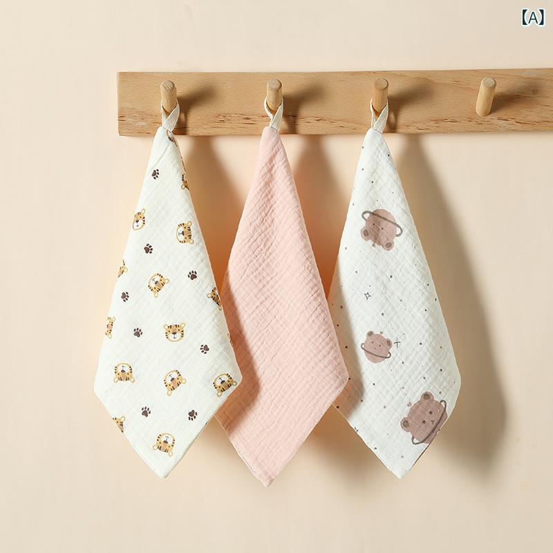 ベビー 新生児 赤ちゃん 幼児 綿100% ガーゼ 柔らか 吸水性 正方形 タオル ハンカチ よだれかけ スタイ..