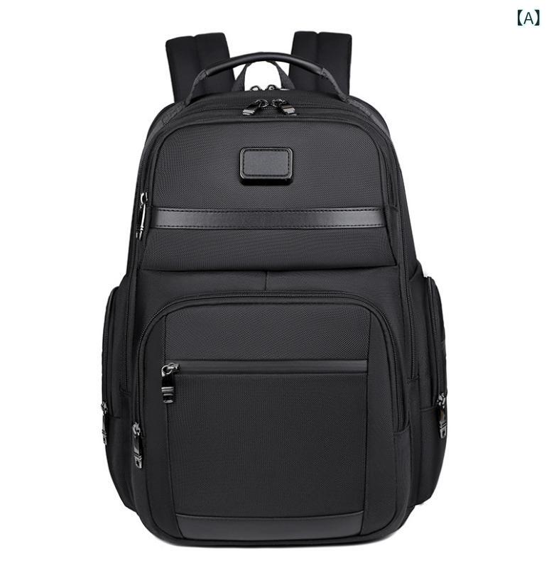 バックパック メンズ 高級感 ビジネス リュックサック 多機能 スタイリッシュ 通勤 出張 旅行 ノートPC収納 15インチ対応 防水 オックスフォード生地 ブラック