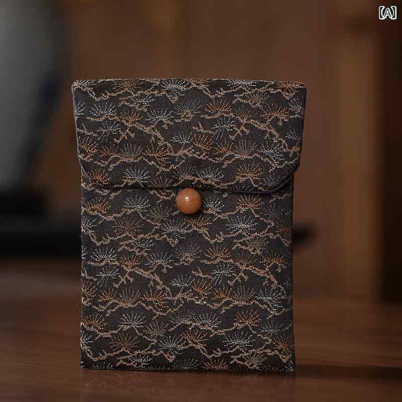 巾着袋 ポーチ メンズ 中国風 エスニック 刺繍 数珠 念珠 ブレスレット アクセサリー 宝飾品 小物入れ ..