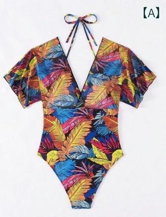・カテゴリ: ワンピース水着・柄: プリント・サイズ展開: S、M、L、XL