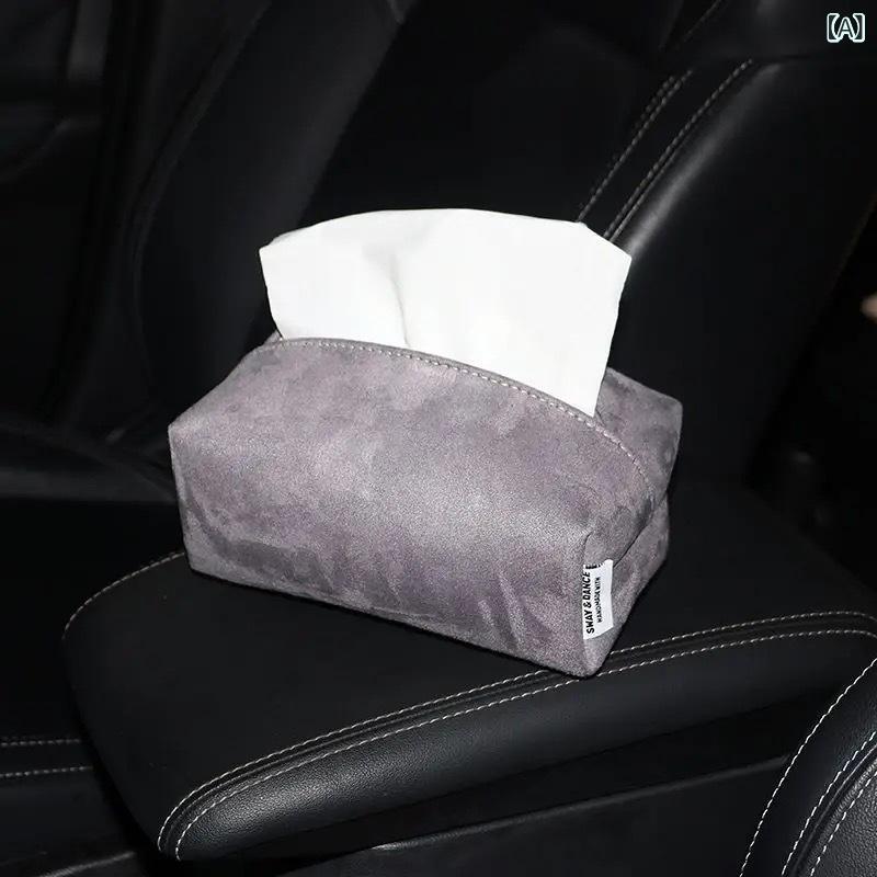 車載ティッシュケース マグネット吸着 強力磁石 天井取り付け 吊り下げ式 車内収納 レザー 合皮 スエー..