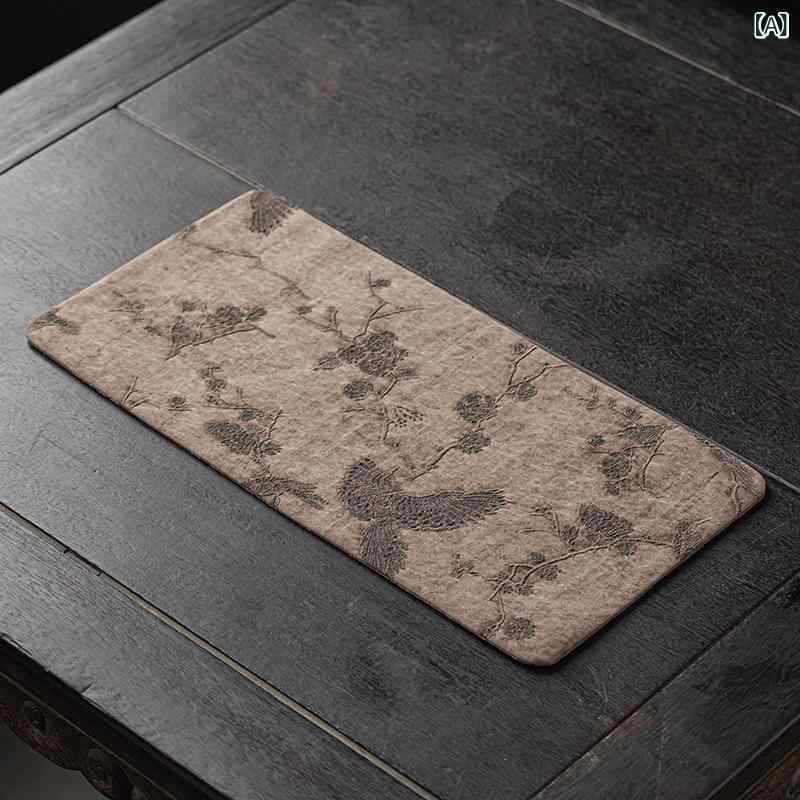 茶席 タッサーシルク 香雲紗 上質 乾泡断熱マット 正絹 家庭用 茶道 新チャイニーズスタイル 長方形 如..