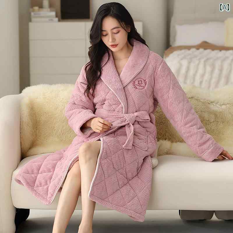 ルームウェア レディース サンゴフリース コーラルフリース ガウン バスローブ パジャマ 部屋着 ベルト..