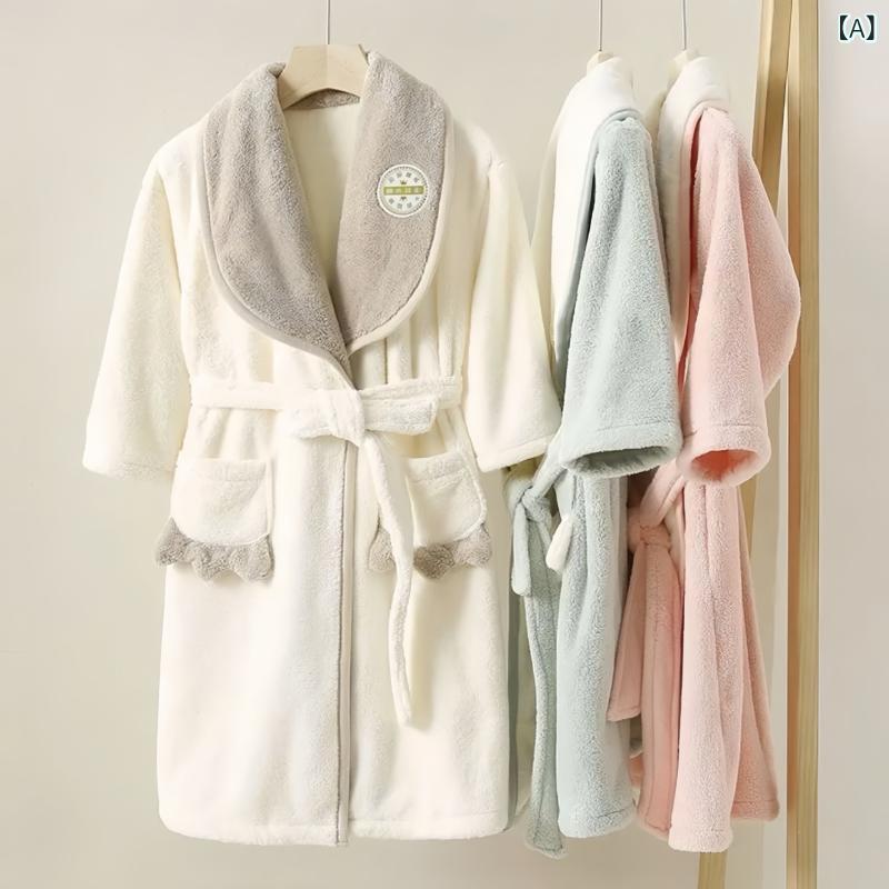 バスローブ キッズ 男の子 女の子 小中学生 吸水 速乾 厚手 あったか 保温 ふわふわ キャラクター サンゴフリース タオル生地 ナイトガウン ルームウェア 冬用