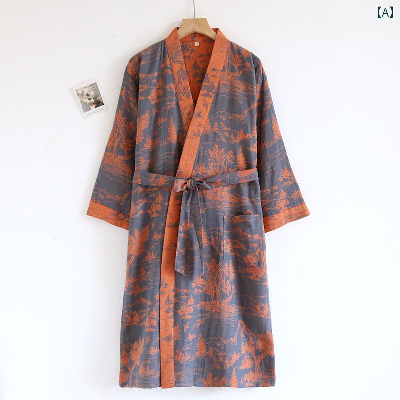 ・主な素材: 綿・生地の厚さ: 薄手 (121-140g/平方メートル)・機能: カジュアル、通気性、睡眠、入浴後、室内着、外出着・対象者: 男性・色: 山水、憶江南、紫気東来・サイズ展開: M、L、XL・素材比率: 綿95%-100%・ス...