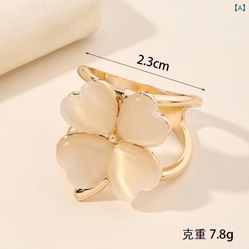 スカーフクリップ 男女兼用 四つ葉のクローバー ハート キャッツアイ シンプル おしゃれ ストール マフラー コート トレンチコート ベルト留め具 合金 電気メッキ加工 ホワイト パープル系 グリーン オールシーズン 普段使い 万能