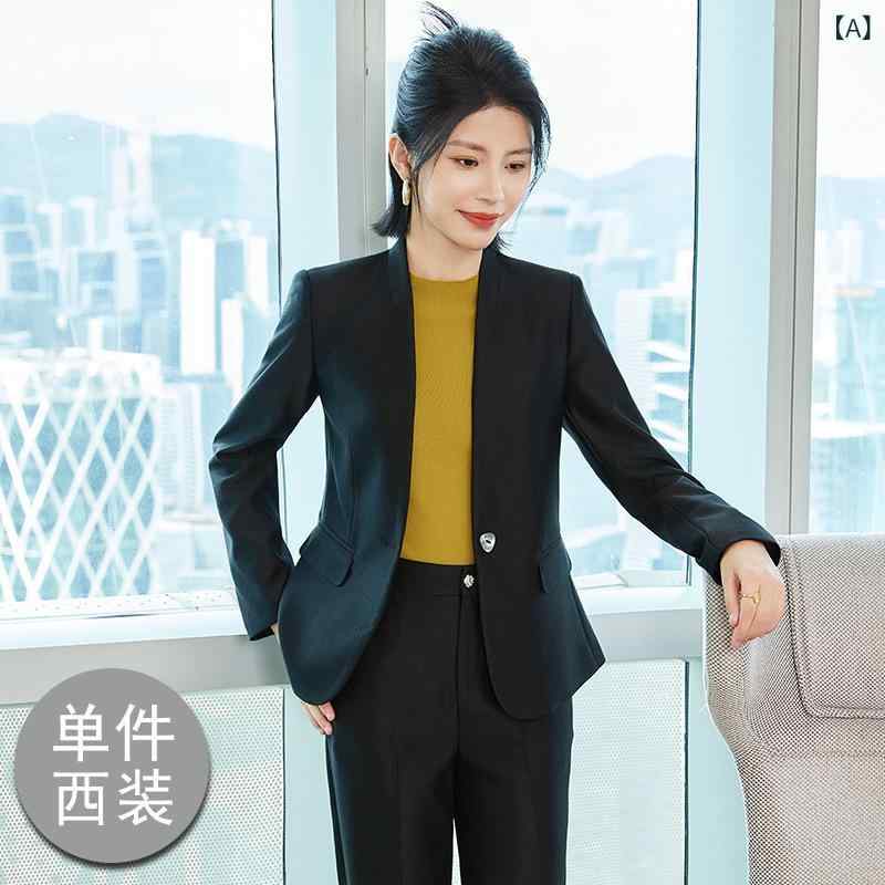 セットアップ レディース 長袖 テーラードジャケット スラックス パンツ ビジネス オフィス 通勤 フォーマル スーツ 春秋 エレガント 上品 ポリエステル ストレッチ