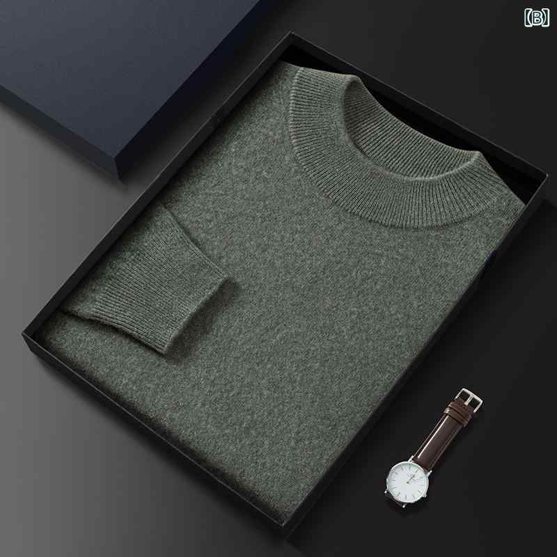ニット メンズ 男性用 なめらか ソフト カシミヤ 秋冬 モックネック ハーフタートル ゆったり ビッグシルエット 大きいサイズ ビジネスカジュアル オフィスカジュアル 通勤 普段使い 無地 長袖 シワになりにくい
