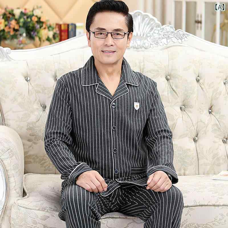 其它 - ルームウェア メンズ 男性用 春秋 長袖 綿100% コットン 天然素材 前開き カーディガン カジュアル 部屋着 リラックス 通気性 快適 セットアップ 上下セット