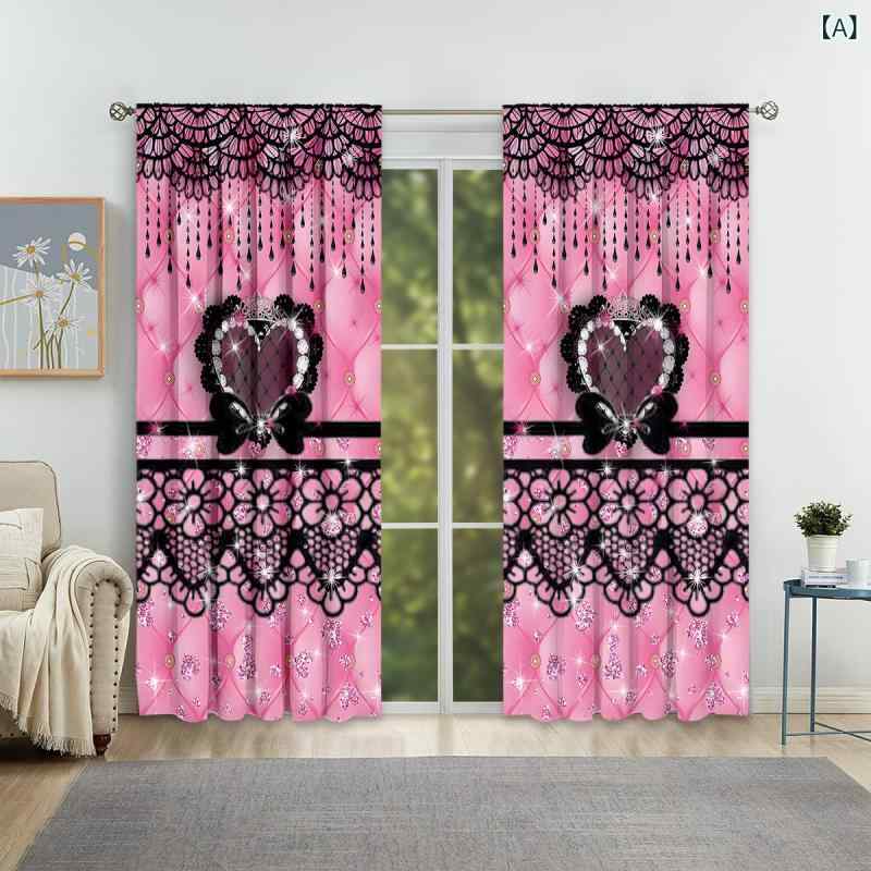 カーテン 2枚組 花柄 人物柄 3Dデジタルプリント ポリエステル素材 リビング 寝室 子供部屋 書斎 モダ..