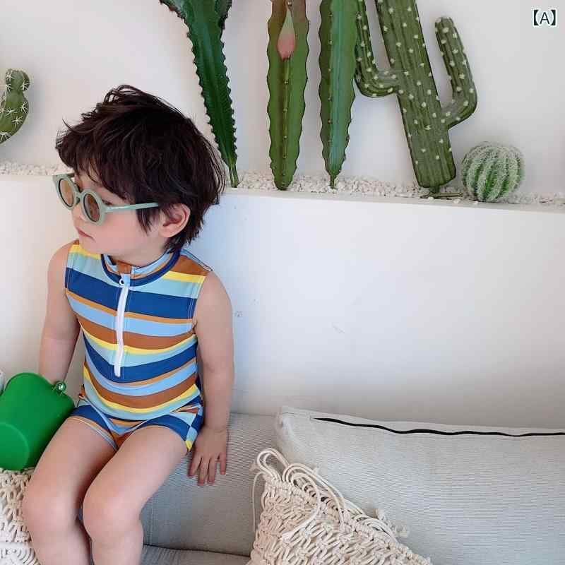 水着 キッズ 男の子 半袖 オールインワン かわいい スイムウェア 子供 ジュニア ベ...