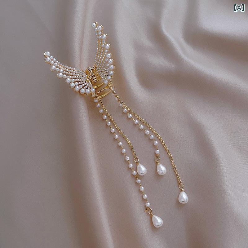 2個セット・素材: 模造パール・デザイン: タッセルパール蝶・加工: ラインストーン装飾・ヘアアクセサリー種類: 蓬鬆クリップ・カラー: パール・スタイル: 高級感、ファッション通勤・カテゴリ: ヘッドアクセサリー・対象者: 女性・流行要素...