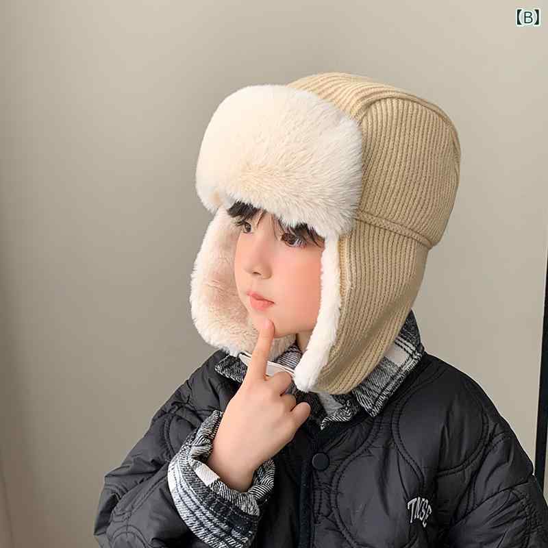 帽子 キッズ ベビー 男の子 女の子 ロシア帽 飛行帽 耳当て付き イヤーフラップ 裏...