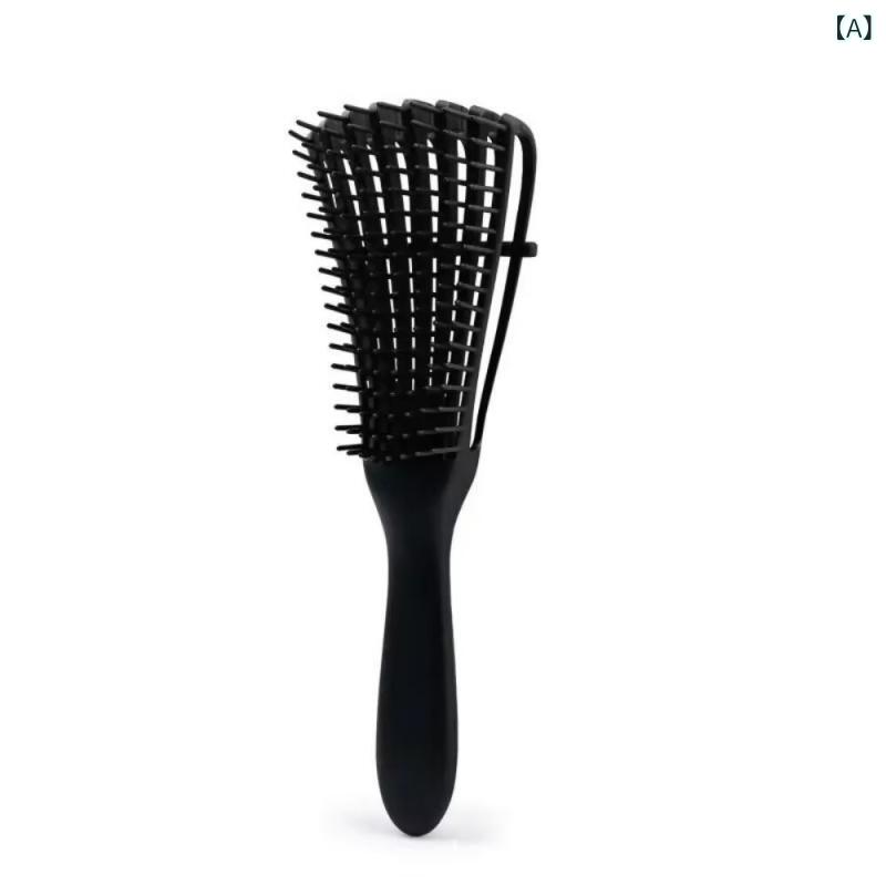 ヘアブラシ マッサージブラシ オクトパス型 TPE素材 スムース 髪絡まない サラサラ 頭皮ケア スカルプ しなやか デイリーユース 男女兼用 多色展開