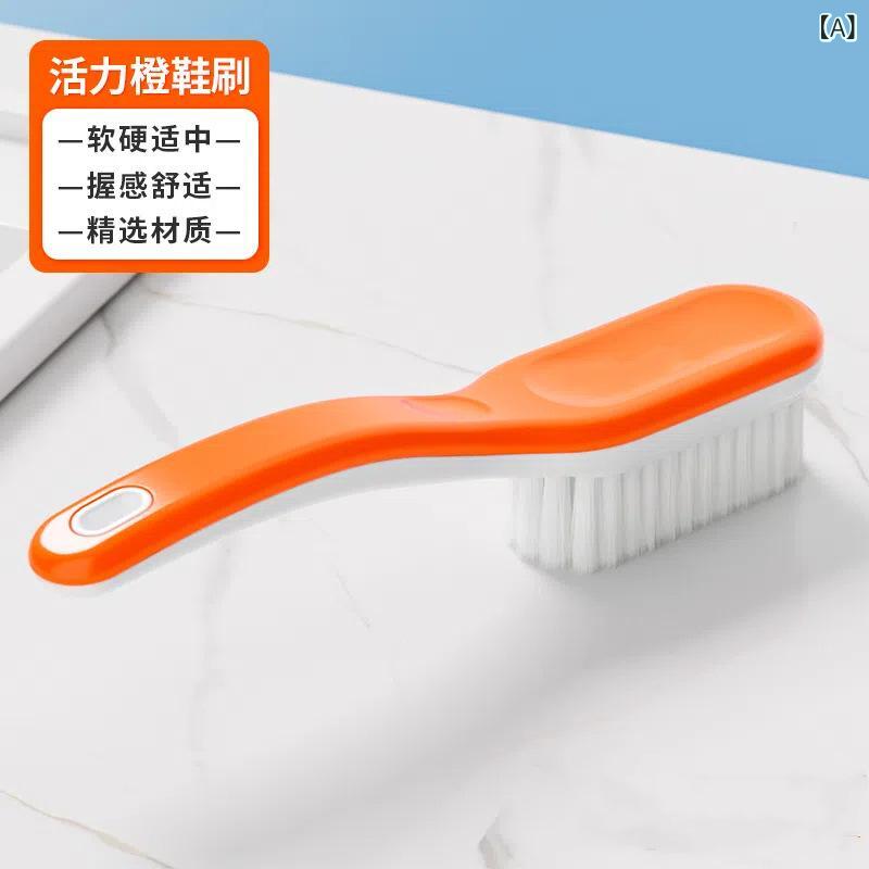 シューズ 靴用ソフトブラシ 家庭用 柔らかい毛 多機能 洗濯ブラシ 衣類ブラシ 普段使い リビング バスルーム 掃除 クリーニング 汚れ落とし 清潔 オレンジ グレー ブルー