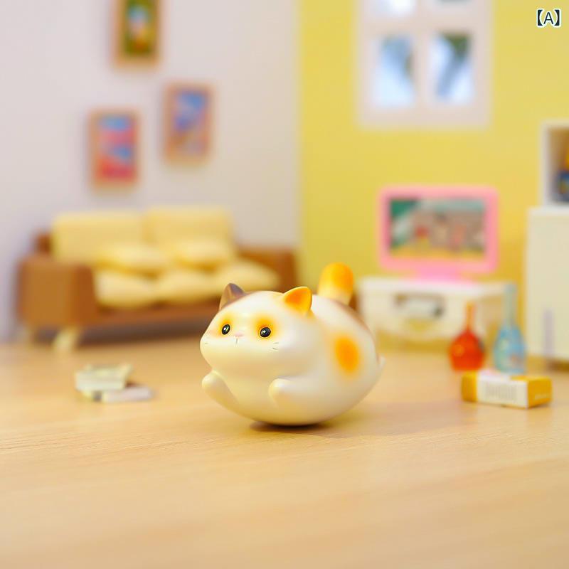 置物 かわいい ネコ 首振り ゆらゆら マスコット 車内 ダッシュボード 卓上 デスク 飾り 癒しグッズ レジン製 キャラクター アニマル雑貨