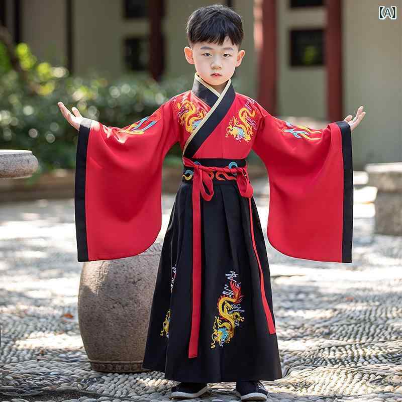 ・カテゴリ: 童旗袍・唐装・民族服装・スタイル: 唐装・対象性別: ボーイズ・主な素材: ポリエステル・厚み: 普通・カラー展開: 大龍赤小袖・サイズ展開: 100cm、110cm、120cm、130cm、140cm、150cm、160cm・対象年齢: 中小童（3〜8歳、100〜140cm）