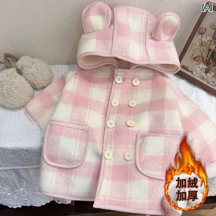 ・性別: 女性・対象年齢: 新生児(0-1歳、身長80cm以下)・ネックライン: フード付き・スタイル: カジュアル・柄: チェック・袖丈: 長袖・主な素材: 綿・カラー展開: ピンク・サイズ展開: 110cm、120cm、130cm、14...