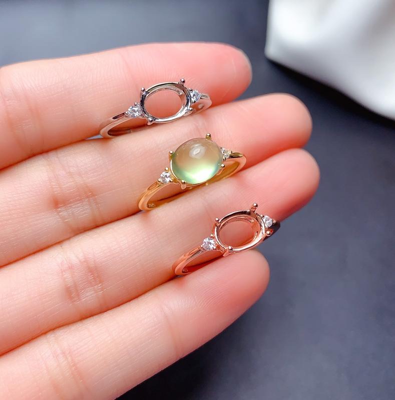 指輪 レディース S925 スターリングシルバー製 シンプル ミニマリスト 空枠 石座 リング台 ローズゴー..