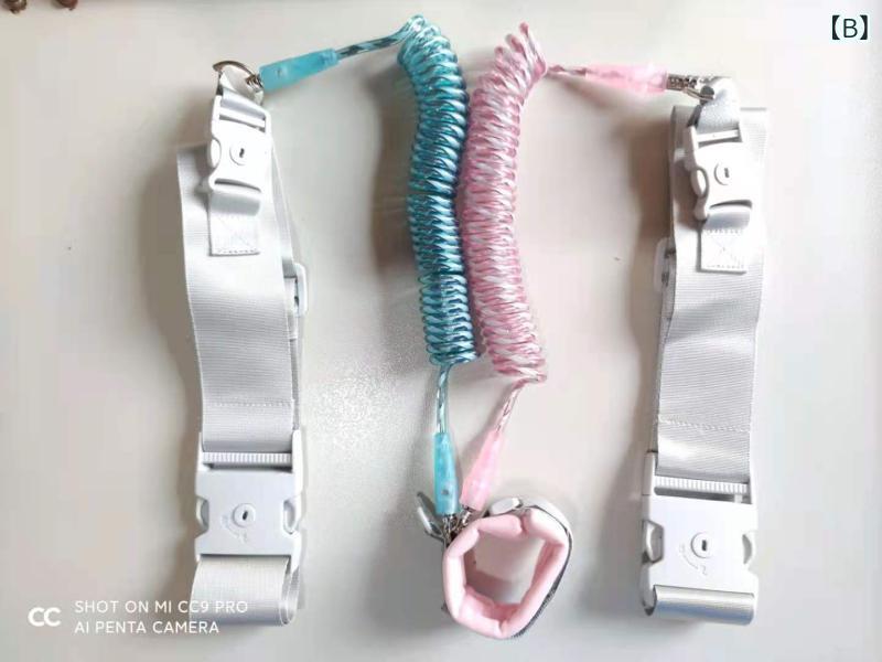 迷子防止ハーネス 双子用 ベビー キッズ 子供 鍵型 2WAY 多機能 牽引リード お散歩...