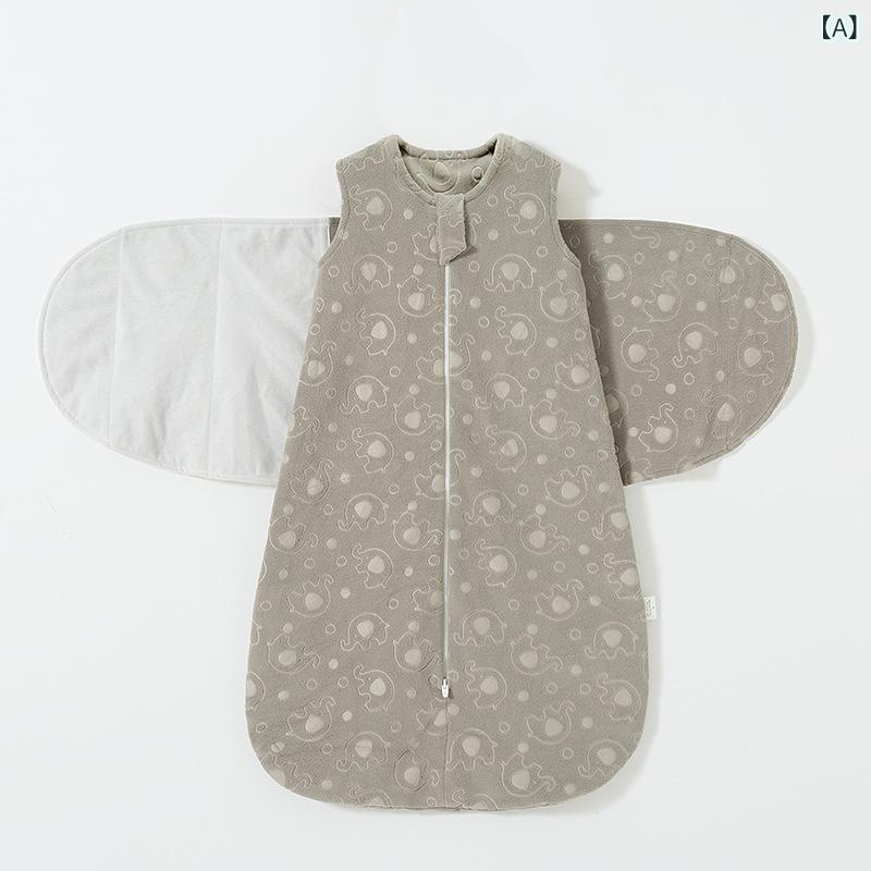スリーパー ベビー 新生児 赤ちゃん 秋冬 奥粒フリース 綿100% 厚手 ベスト型 モロー反射対策 寝冷え防..