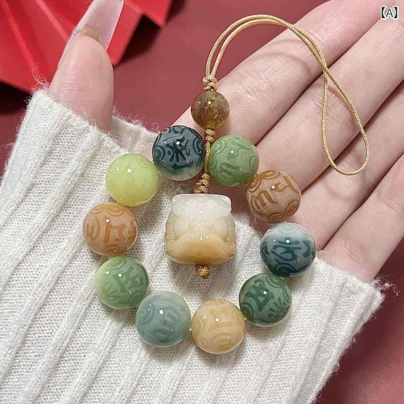 菩提 六字真言 スマホストラップ 手編み キーホルダー ハンドメイド アクセサリー 猫爪 デザイン 多色展開 春夏 ラッキーアイテム かわいい 普段使い