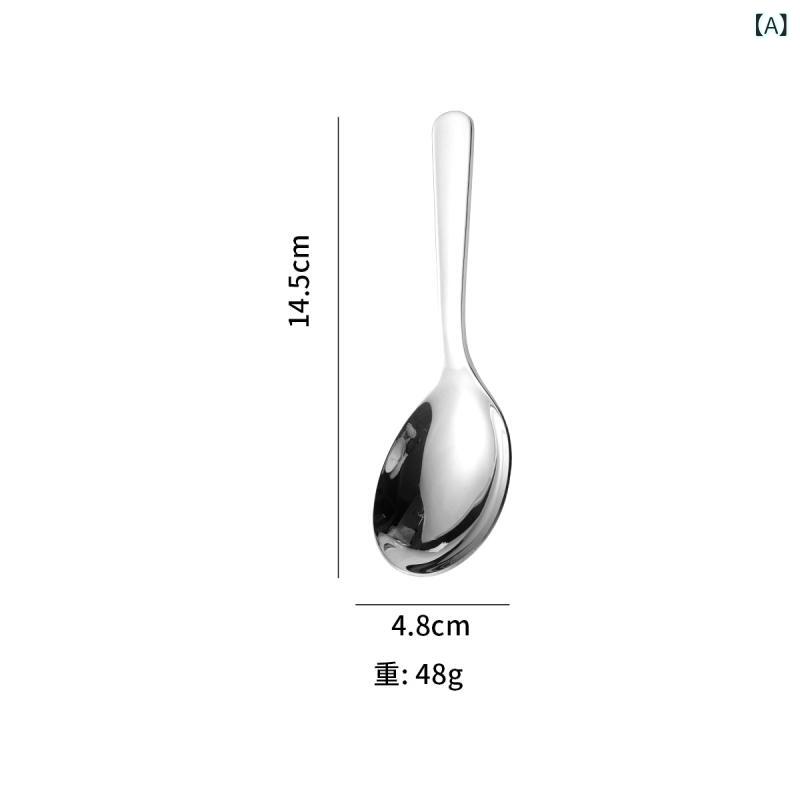 Rakuten - スプーン 304ステンレス ハンマーテクスチャ 大きめ丸型 18/10 人気デザイン 家用 食事用 軽奢風 鏡面仕上げ 光沢加工 耐久性 ステンレス製 成人向け 純色 復古スタイル