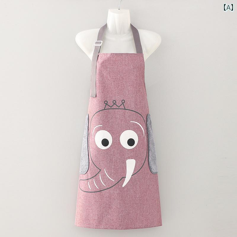 Gingham Aprons - 無袖 围裙 防水 防汚 防油 レディース メンズ キッズ 大人用 キッチン 家用 綿麻 接触冷感 耐摩耗 かわいい 長款 大象 柄 赤 緑 ピンク 茶色 赤ちゃん 老人 吊り帯 スタイル