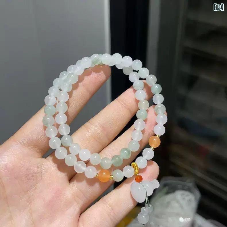 narukiのハンドメイド ブレスレット 男女兼用 ユニセックス 天然石 黒金 超七石 ダブルストーン 2連回し 引き出し調整 サイズ調節可能 胖福 チャーム 招財デザイン 開運 富運アップ ラッキーアイテム 復古 国風 エスニック 手串 アクセサリー ミックス素材｜アングル2